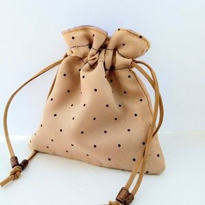 Small Drawstring Handbag, Polka Dot, Medieval Bag